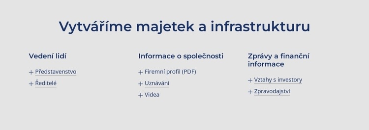 Vytváříme majetek a infrastrukturu Šablona