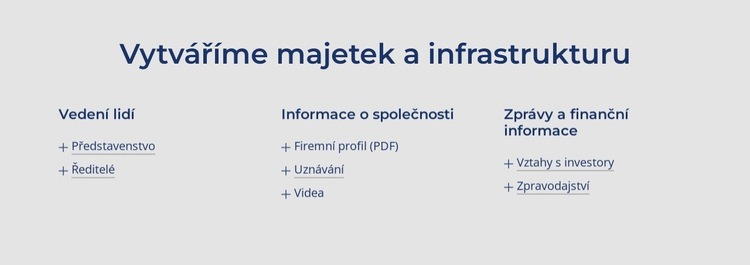 Vytváříme majetek a infrastrukturu Webový design