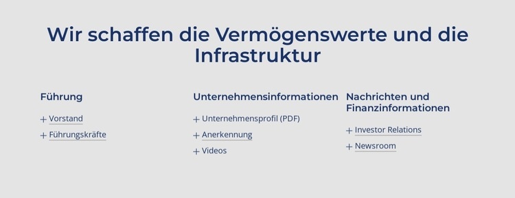 Wir schaffen die Vermögenswerte und Infrastruktur HTML5-Vorlage