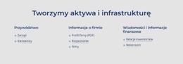 Strona Docelowa Witryny Internetowej Dla Tworzymy Aktywa I Infrastrukturę