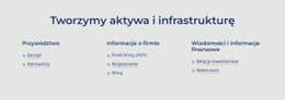 Tworzymy Aktywa I Infrastrukturę Darmowy Szablon Strony Internetowej CSS