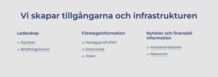 Vi skapar tillgångarna och infrastrukturen Hemsidedesign