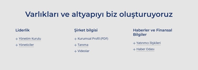 Varlıkları ve altyapıyı biz oluşturuyoruz CSS Şablonu