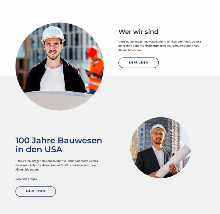 Wir sind Komplettanbieter im Bauwesen HTML Website Builder