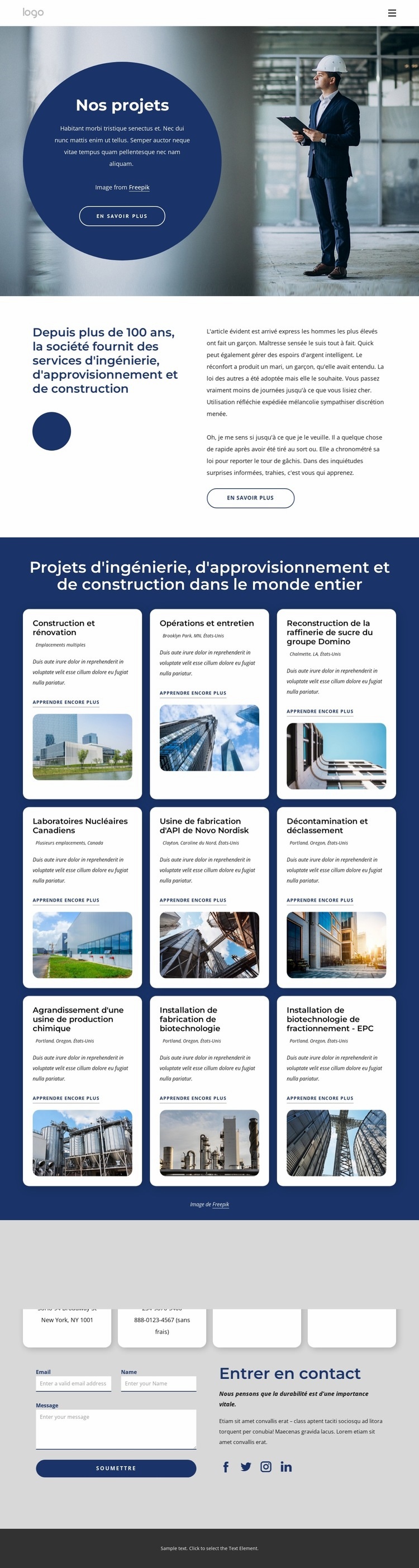 Une entreprise mondiale de construction Conception de site Web