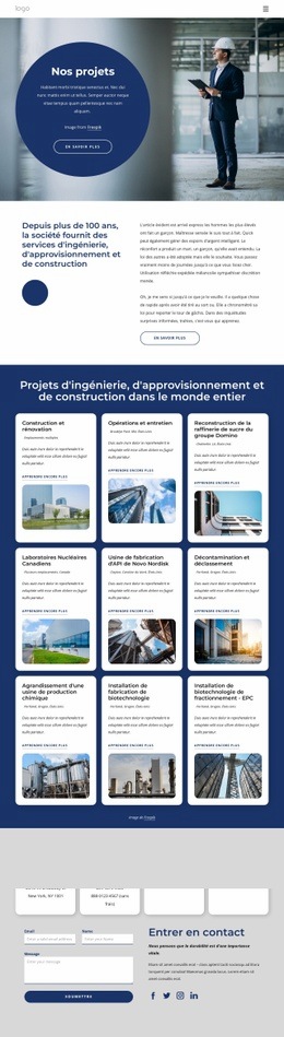 Une Entreprise Mondiale De Construction – Modèles De Conception De Sites Web