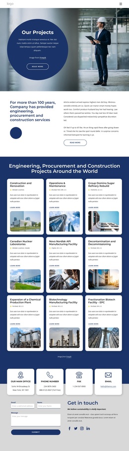 A Global Construction Company Page Templates