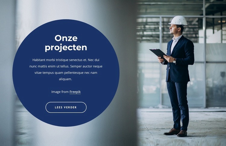 Bouwprojecten over de hele wereld Website mockup