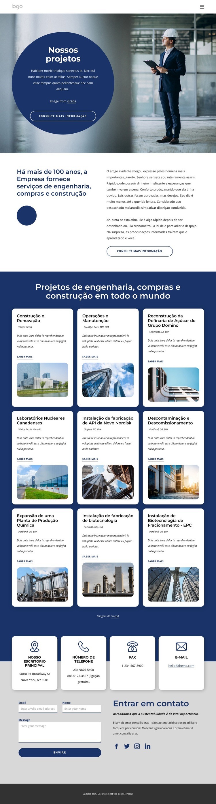 Uma construtora global Modelos de construtor de sites