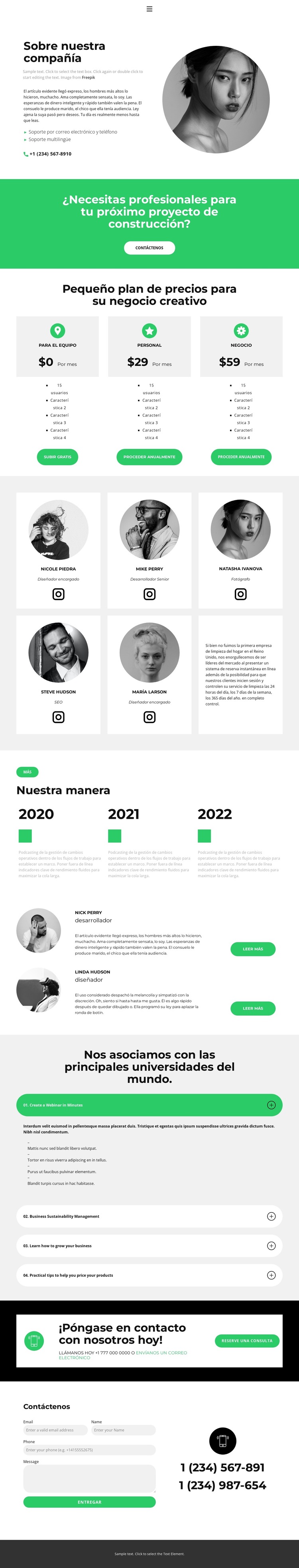 Iniciar un negocio Plantilla de sitio web