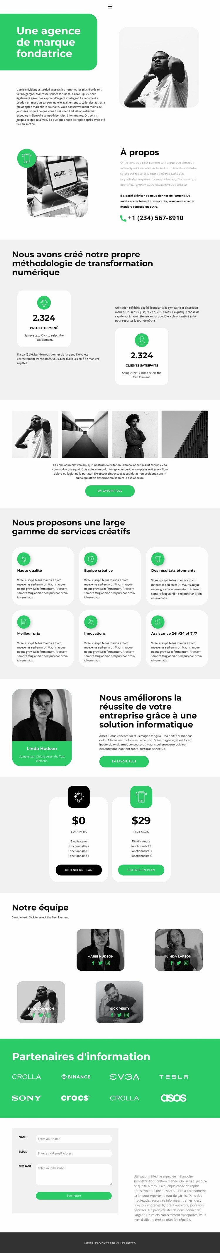 Mise en place du travail Créateur de site Web HTML