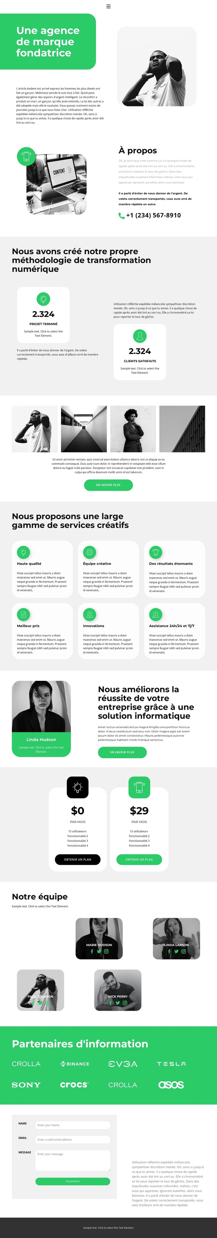 Mise en place du travail Modèle HTML