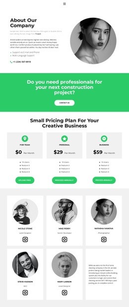 Starting a business - Html Code Example by Nicepage