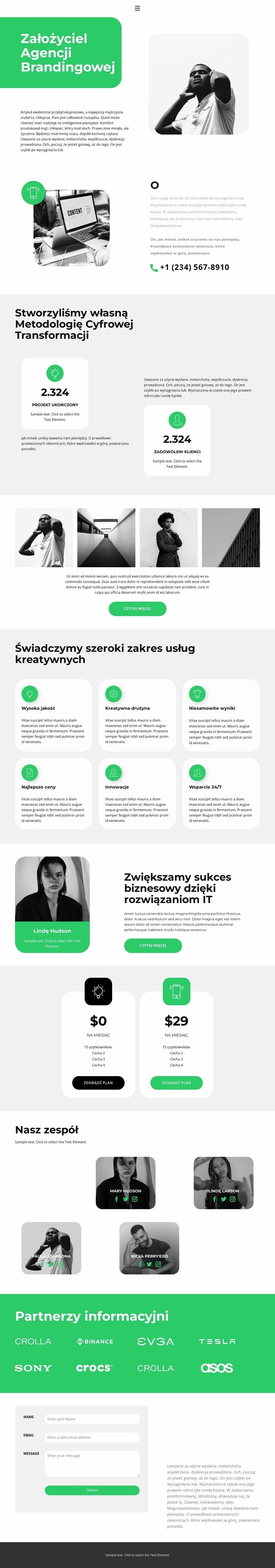 Ustawianie pracy Szablony do tworzenia witryn internetowych