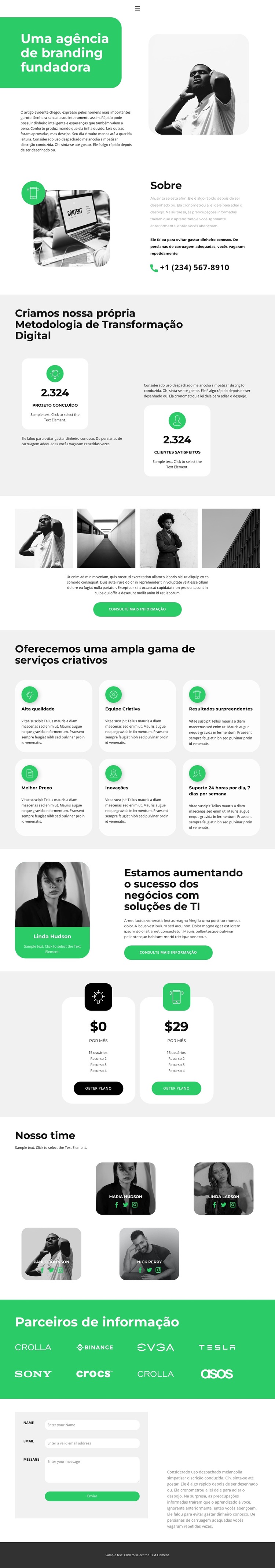 Configurando o trabalho Modelo de site