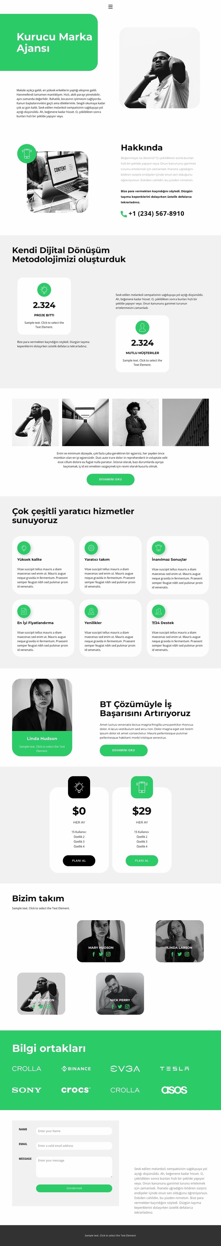 İşin ayarlanması HTML5 Şablonu