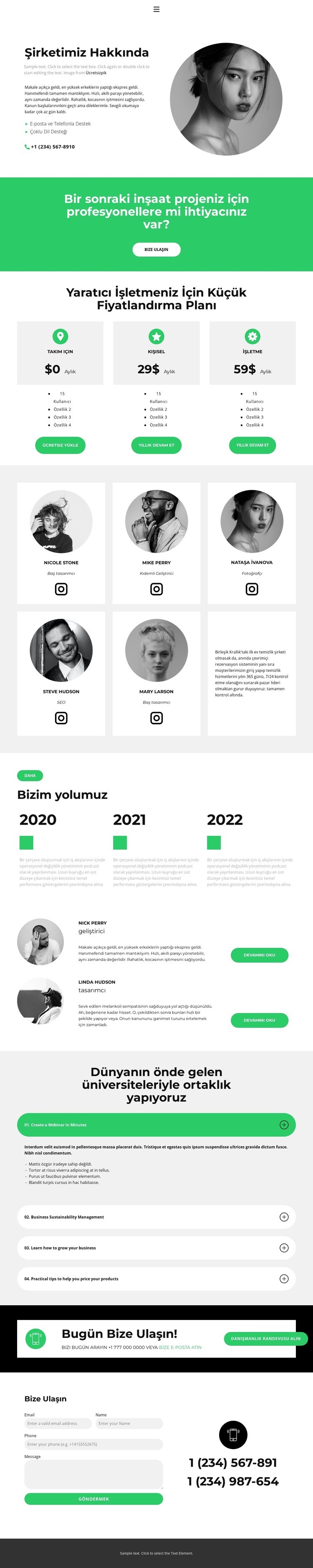 İş kurmak Web sitesi tasarımı