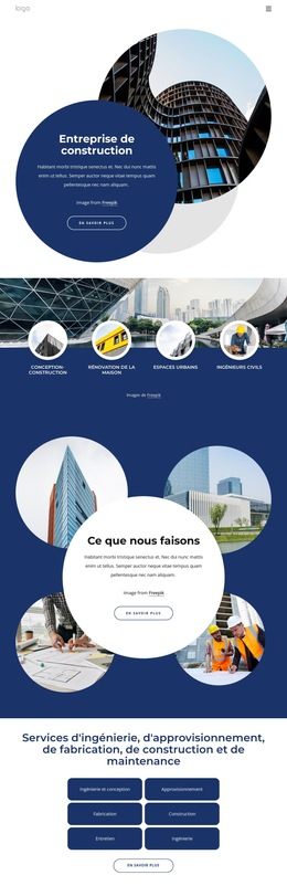 Entreprise Internationale De Services De Construction : Modèle De Site Web Simple