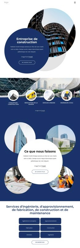 Entreprise Internationale De Services De Construction - Page De Destination Moderne