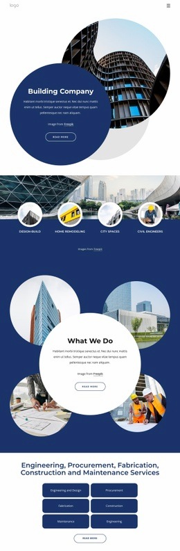 International construction services company - Html Code Example by Nicepage