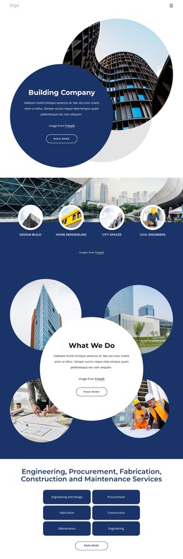 Awesome One Page Template For International Construction Services Company