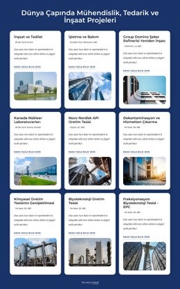 Mühendislik, Satın Alma Ve Inşaat Projeleri Açılış Sayfaları