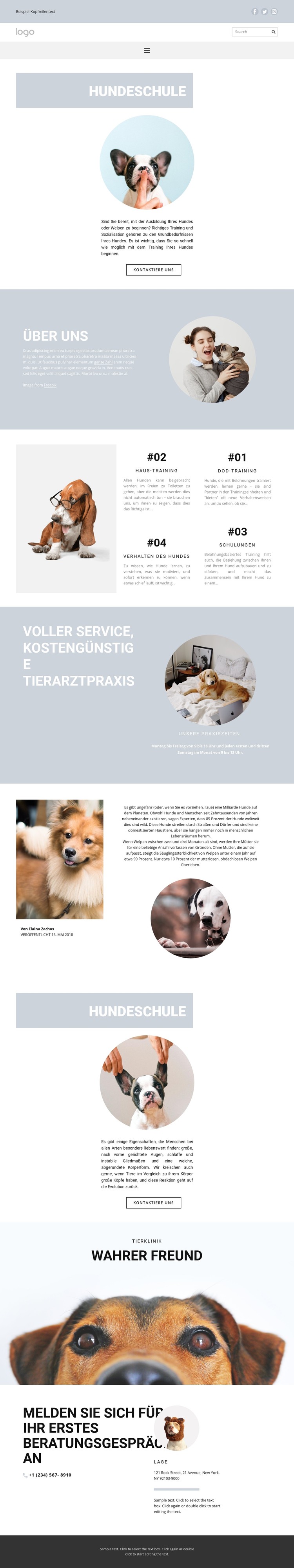 Hunde aufziehen CSS-Vorlage