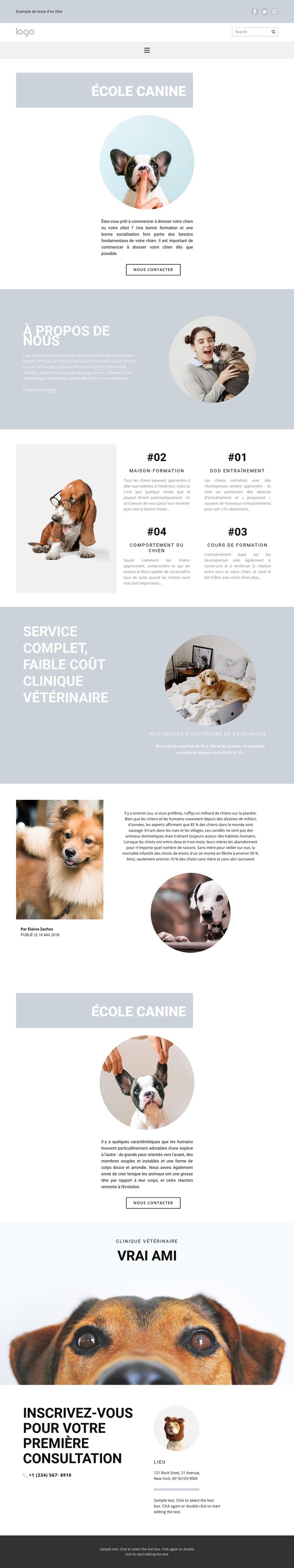 Élever des chiens Conception de site Web