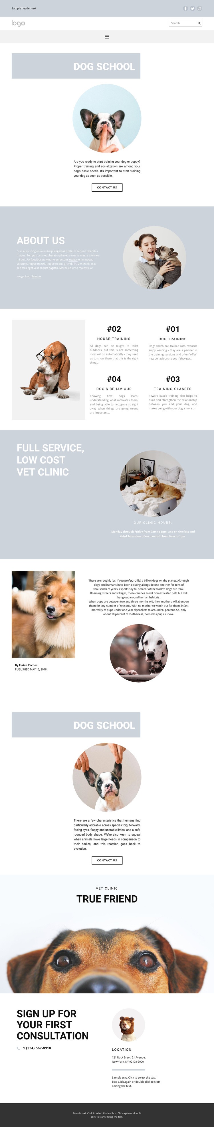 Raising dogs Homepage Design