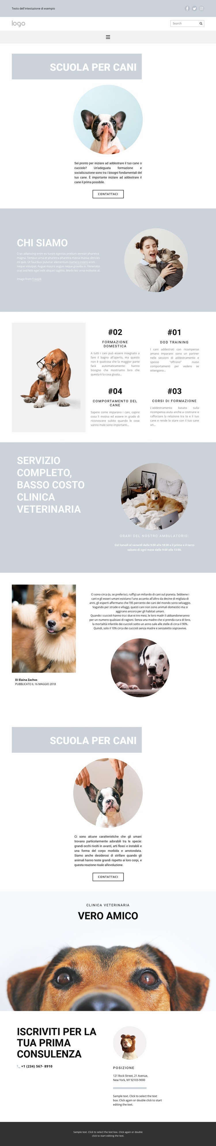 Allevare cani Modello HTML5