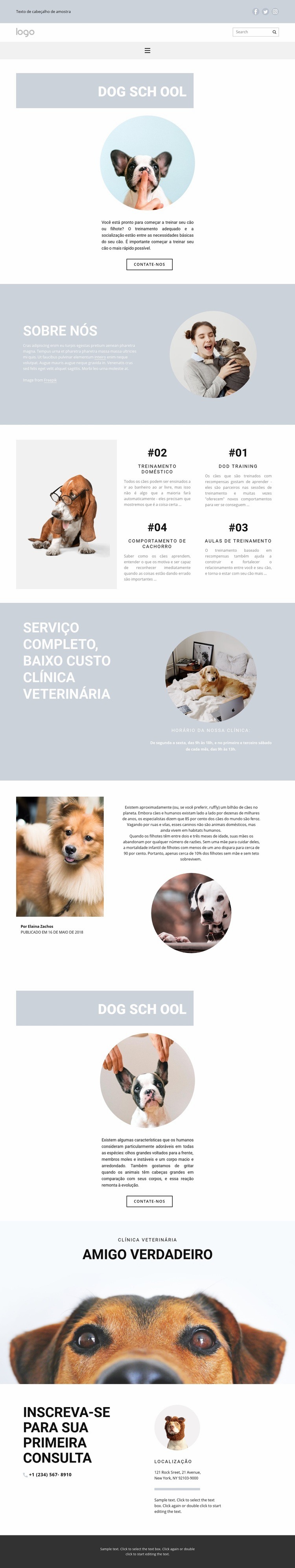Criação de cães Design do site