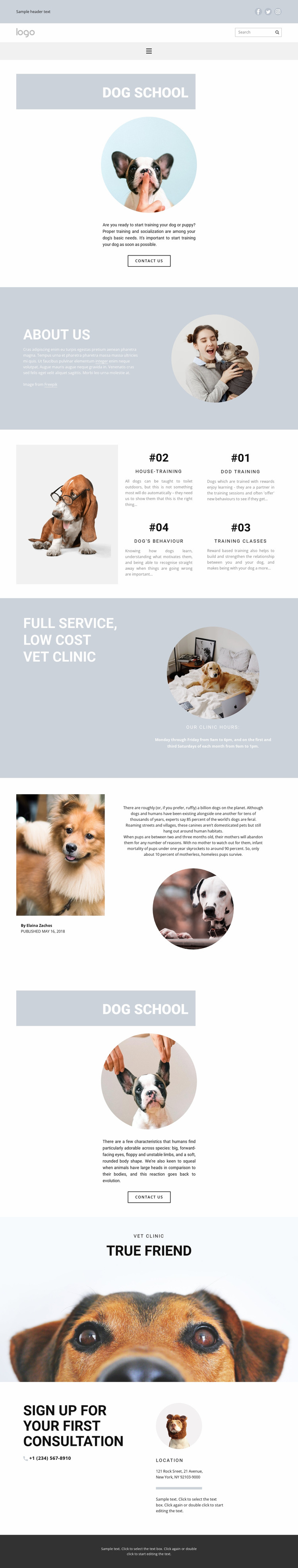 Raising dogs Website Mockup