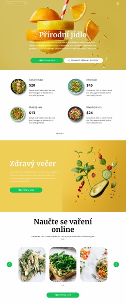 Chutné A Zdravé Jídlo – Šablona Stránky HTML
