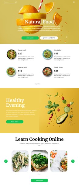 Responsive HTML5 For Delicious And Healthy Food