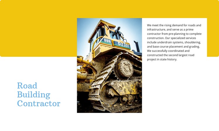 Road building contractor  CSS Template