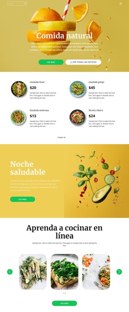 Plantilla De Sitio Para Comida Deliciosa Y Saludable