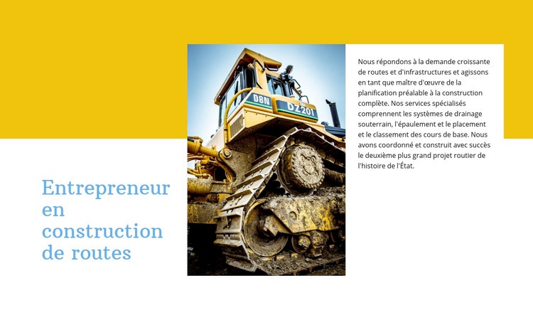 Entrepreneur en construction de routes Conception de site Web