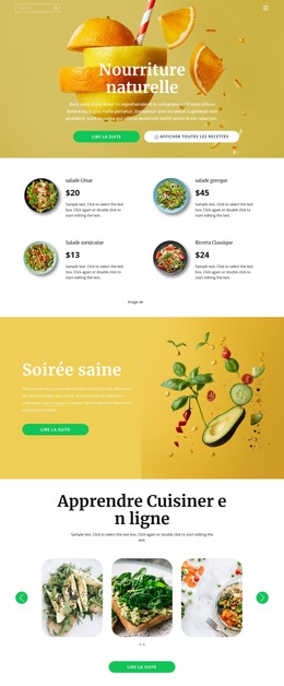 Nourriture Délicieuse Et Saine - Modèle De Page HTML