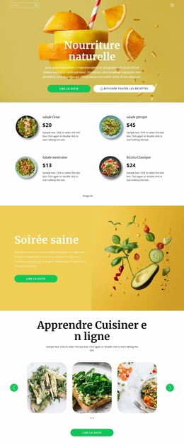 Nourriture Délicieuse Et Saine - Modèle De Site Web Joomla