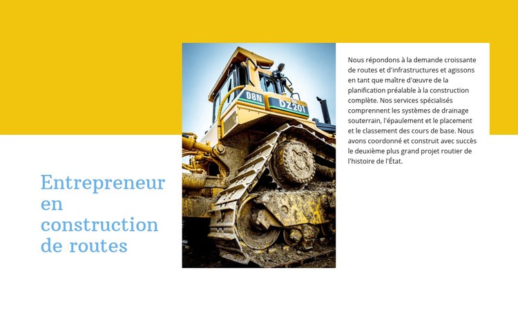 Entrepreneur en construction de routes Modèle d'une page