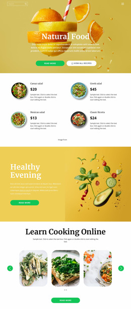 Delicious And Healthy Food - HTML Template Builder