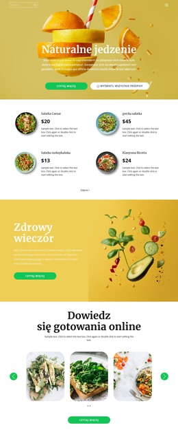 Pyszne I Zdrowe Jedzenie - Szablon Strony HTML