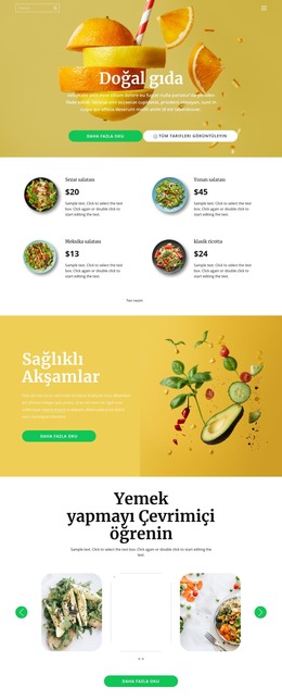 Lezzetli Ve Sağlıklı Yemek - HTML Sayfası Şablonu