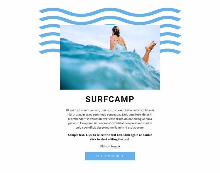 Surfcamp Eine Seitenvorlage