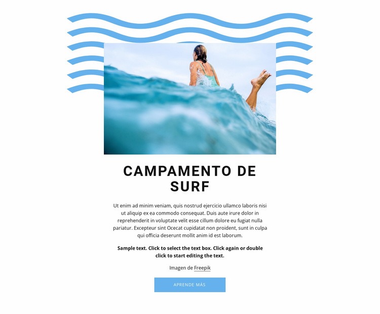 Campamento de surf Plantillas de creación de sitios web