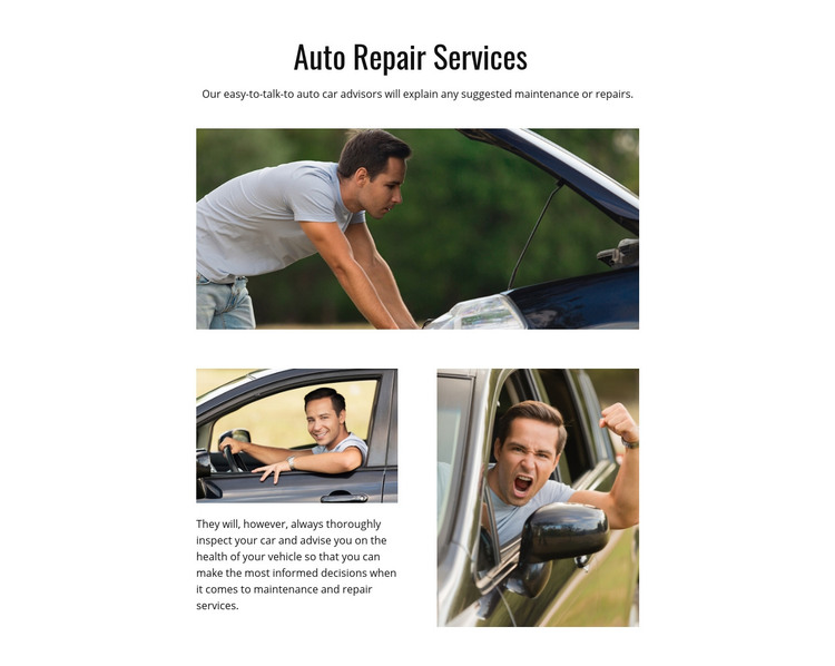 Reliable and auto repair Homepage Design