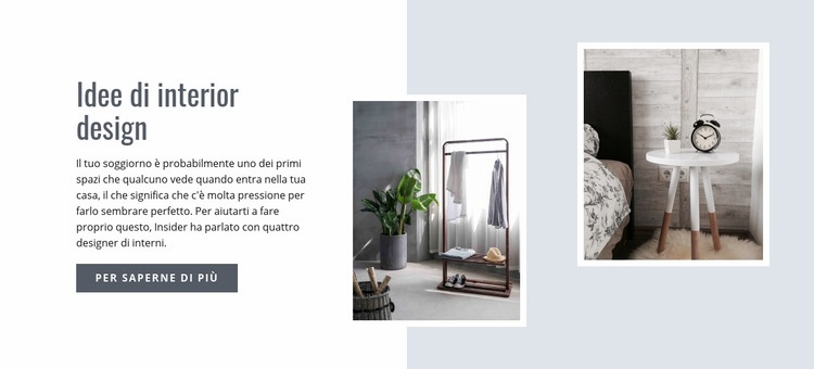 Idee di interior design moderno Mockup del sito web
