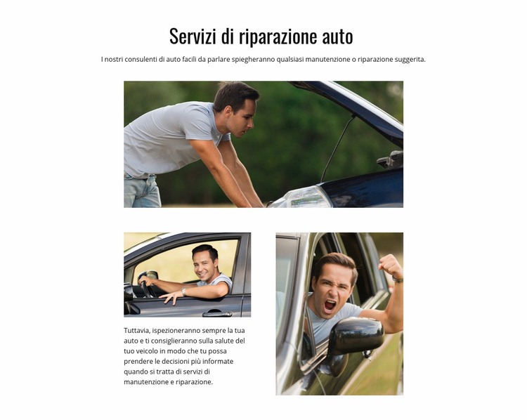 Affidabile e riparatore auto Mockup del sito web