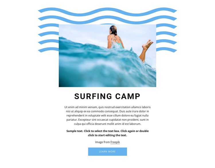 Surfing camp One Page Template
