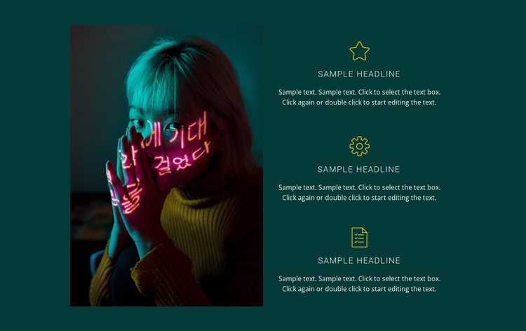 Features on dark background CSS Template